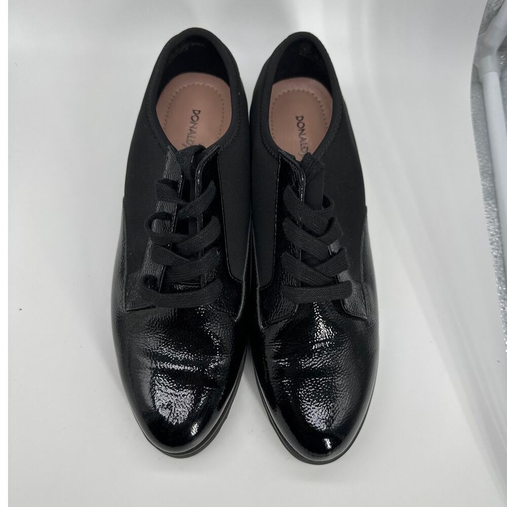 Donald Pliner Elee Lug Sole Platform Oxford Shoes Lace Up Black Leather Sz 8.5 - Picture 4 of 12